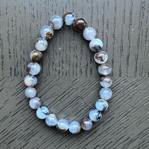 Turkish blue chalcedony bracelet 8mm SIZE 6.5’